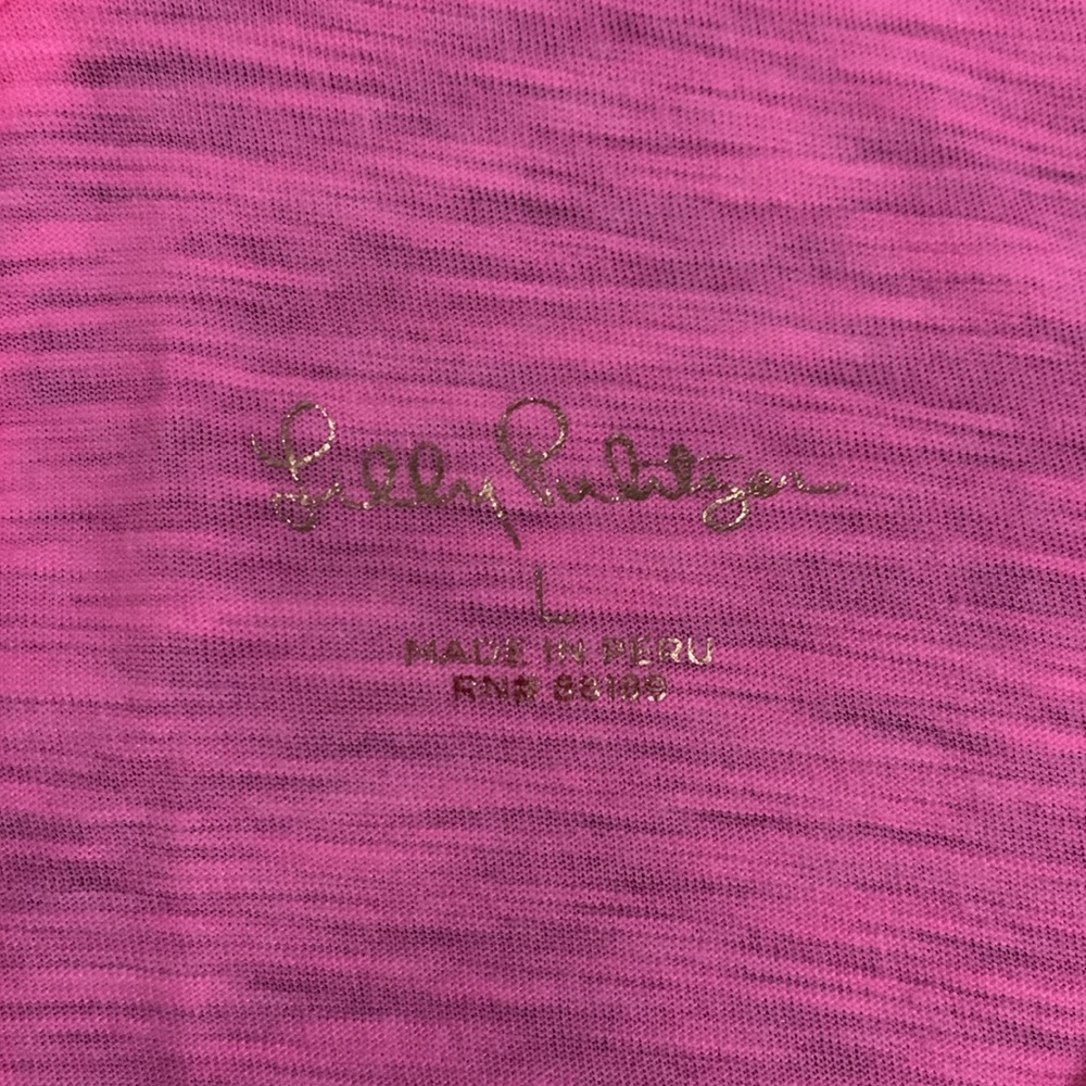 EUC Women’s size L Lilly Pulitzer pink ruffled tank top - Picture 3 of 6